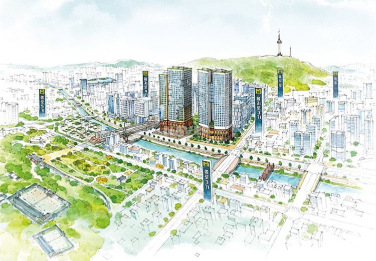 세운상가재개발 세운3구역 힐스테이트세운 조감도