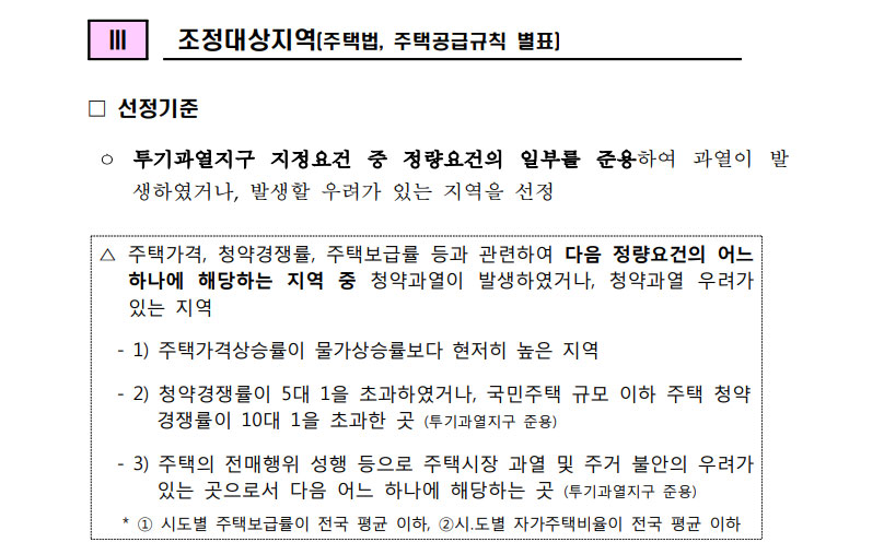 조정대상지역정의